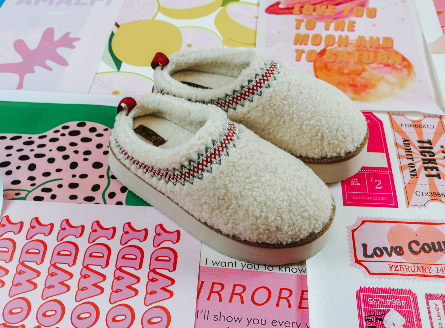 Hug Cream Sherpa Slippers By Very G