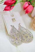 Open Filigree Teardrop 2.3" Earrings