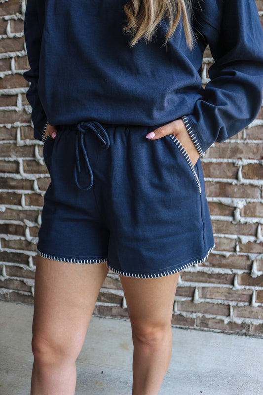 Quiet Moments Navy Shorts