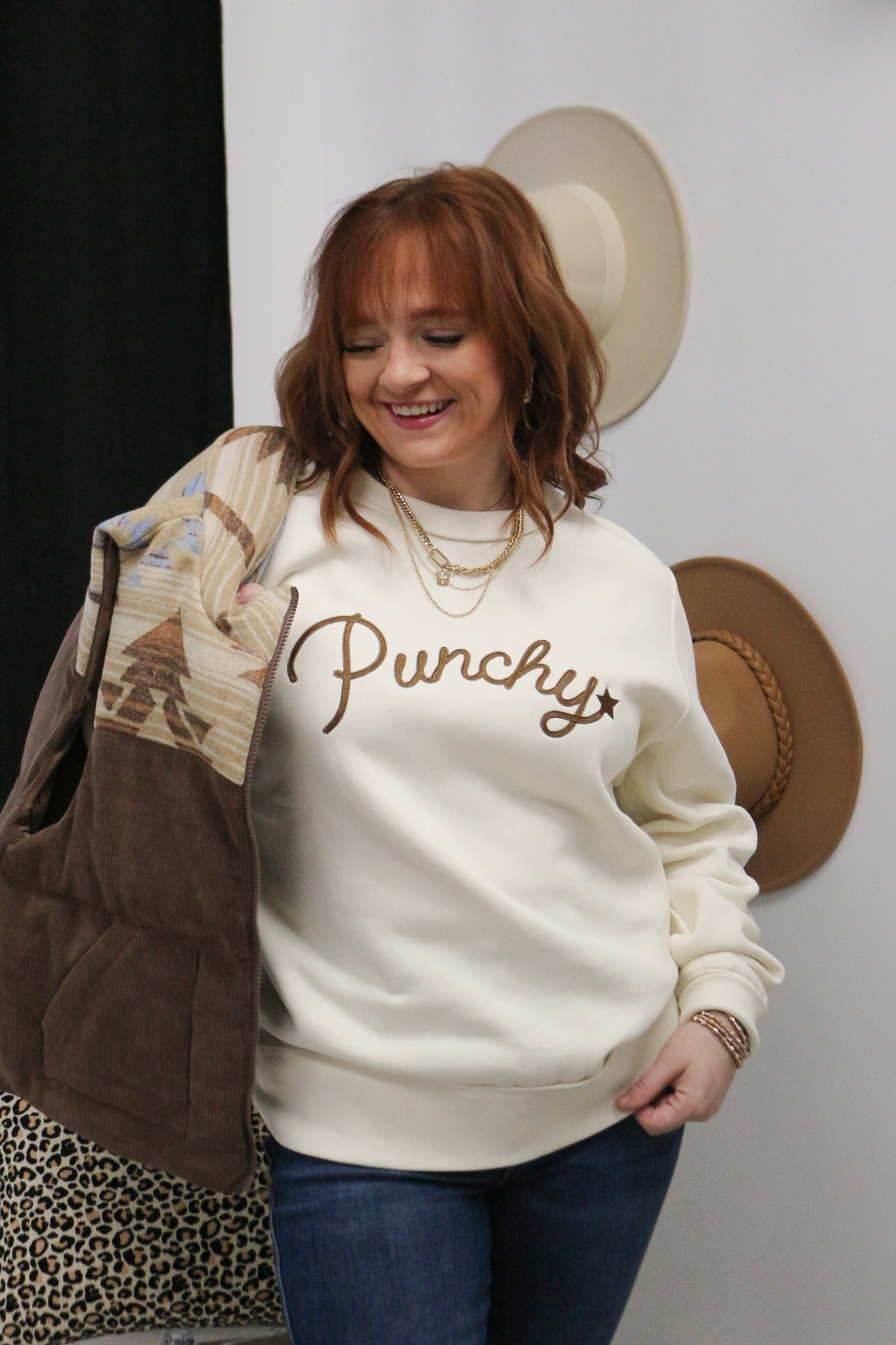 Stallion Crew Hooey Gardenia Cream Pullover