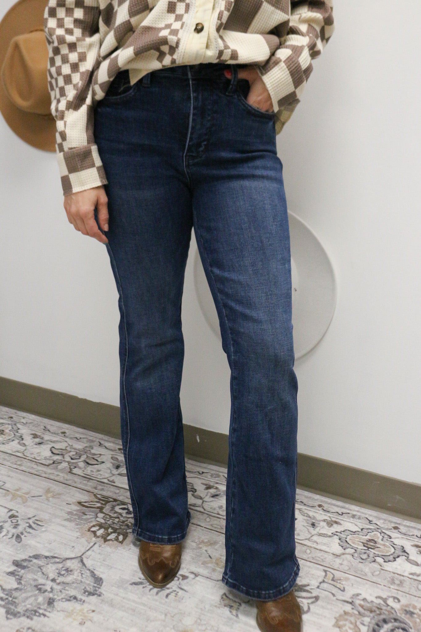 Tummy Control Bootcut Dark Jeans By Judy Blue