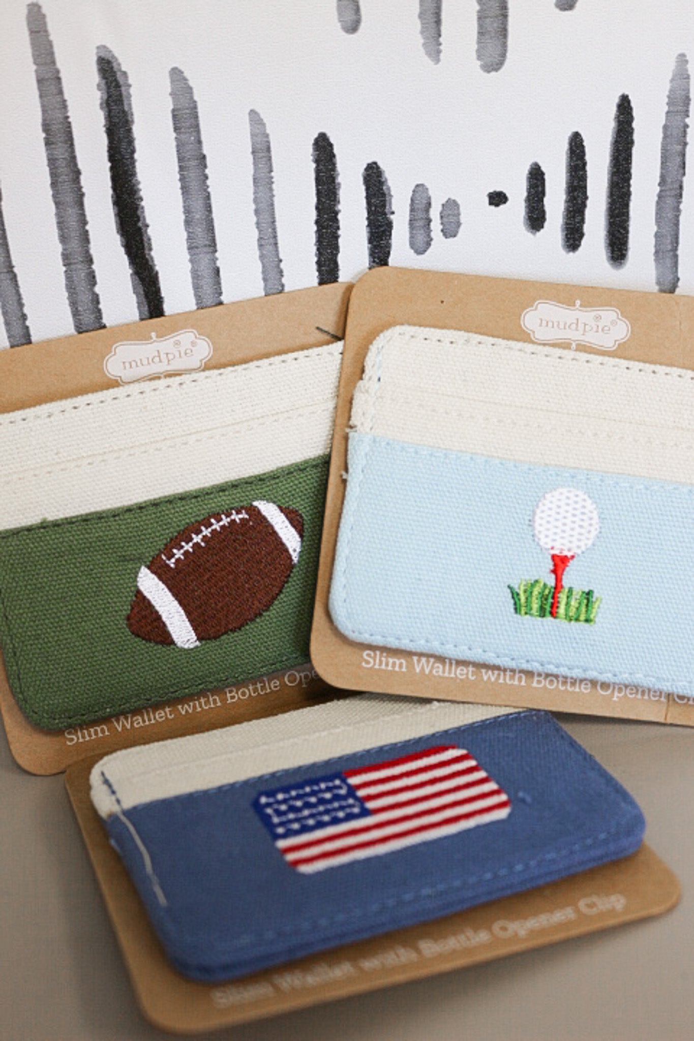 Embroidered Slim Wallet -3 Colors