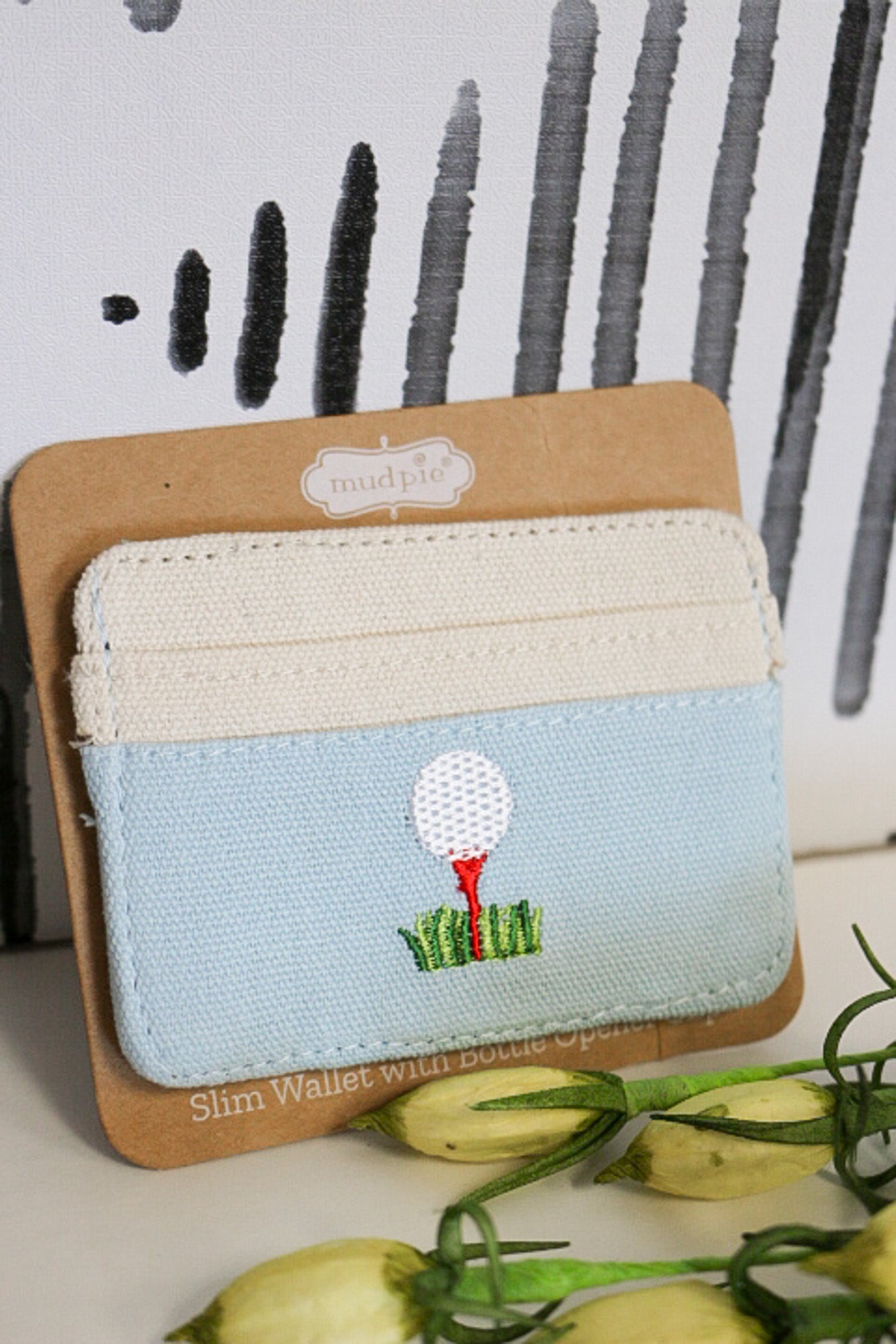 Embroidered Slim Wallet -3 Colors