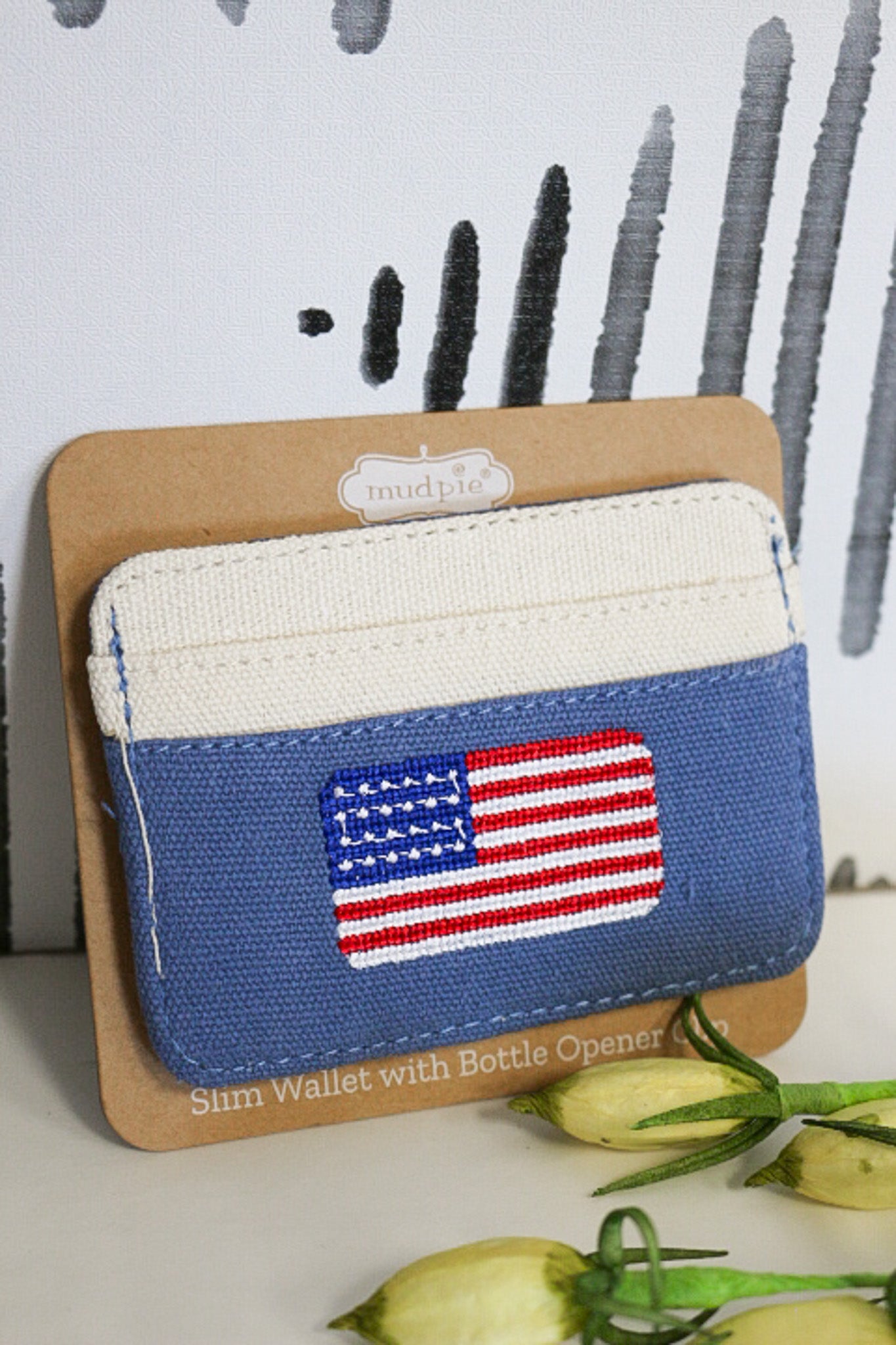 Embroidered Slim Wallet -3 Colors