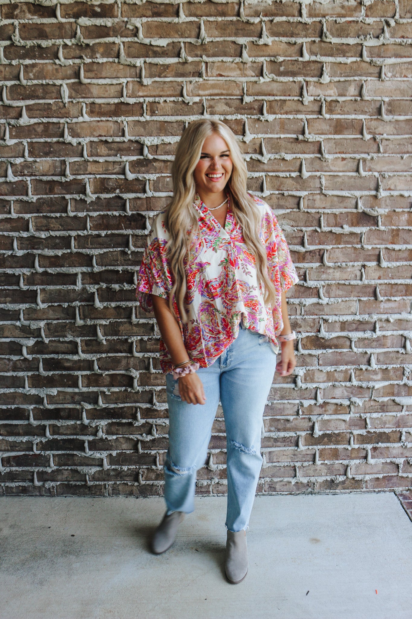 Weekly Plans Multi Paisley Blouse