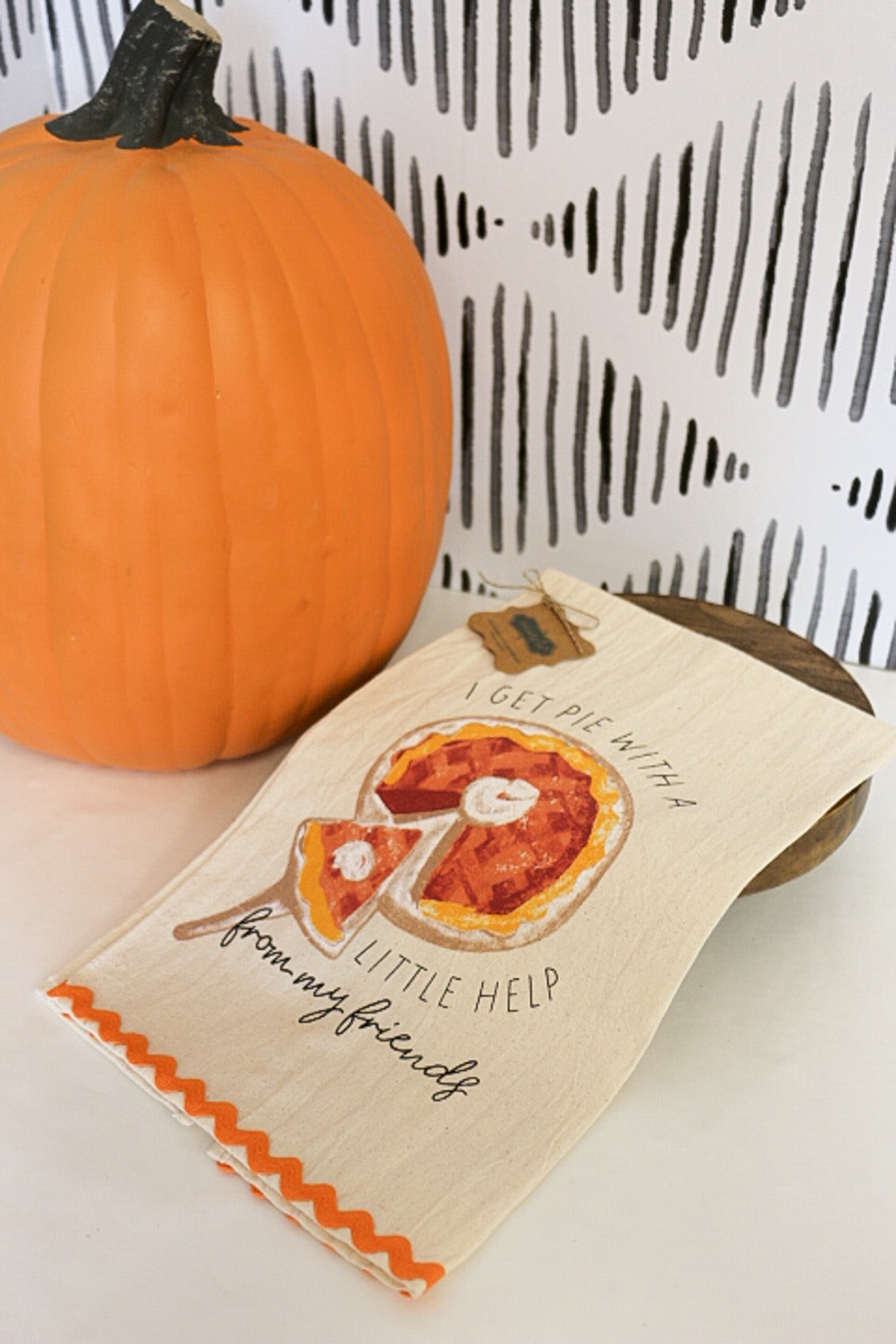 I Get Pie Orange Hand Towel