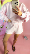 Lulu Mac women's terry cloth shorts, shown in one of four available colors