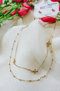 Beaded Chain Cross Layered Necklace