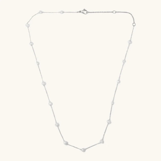 Waterproof Silver Camille Pearl Necklace