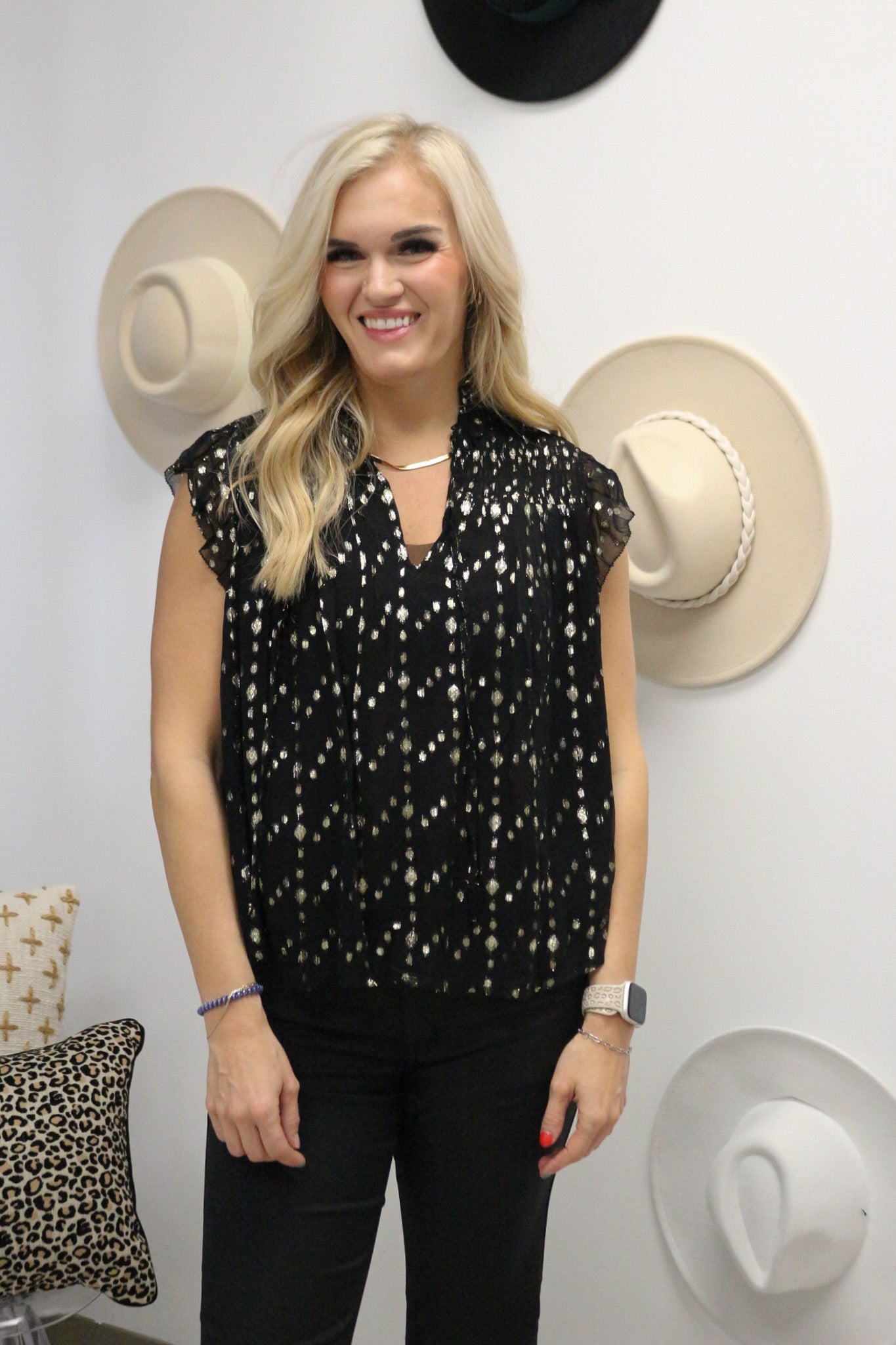 Parties To Attend Black Gold Blouse