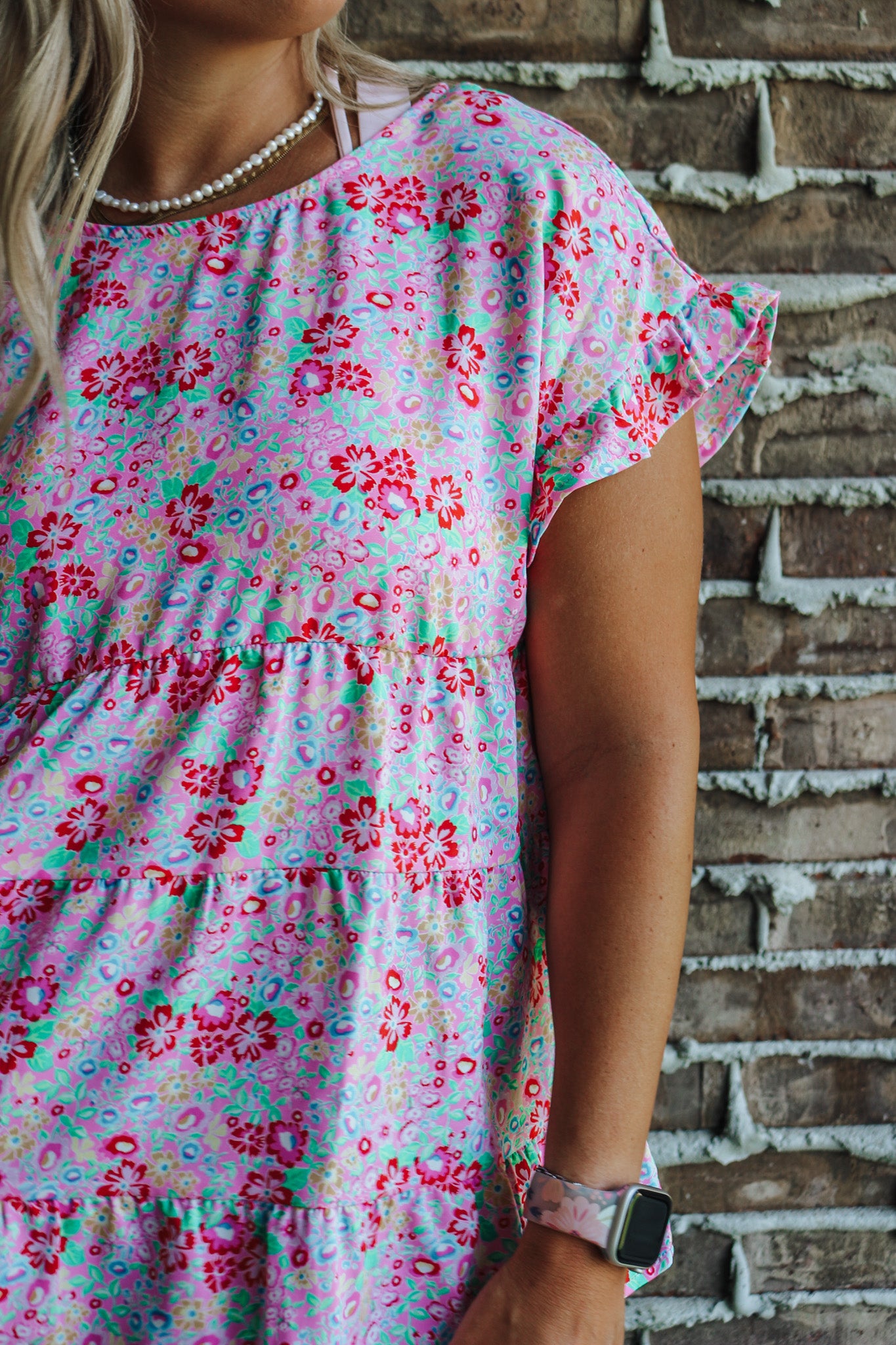 Worth The Time Blush Floral Pink Blouse