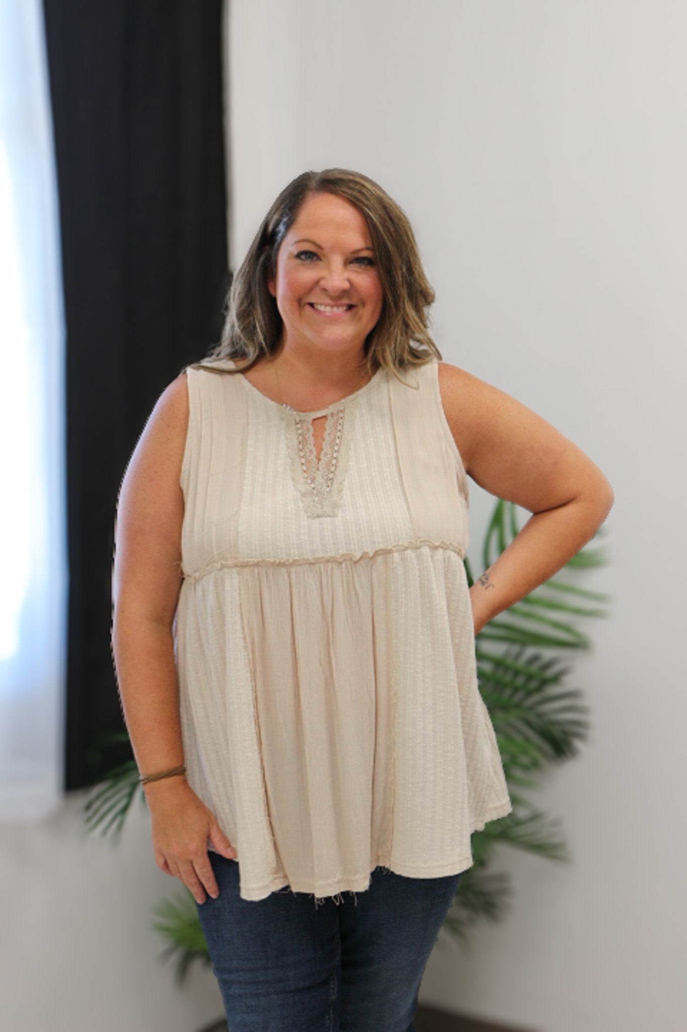 A Clean Classic Coconut Textured Top