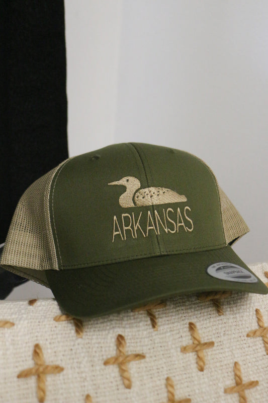 Arkansas Duck Olive Green Snapback Hat