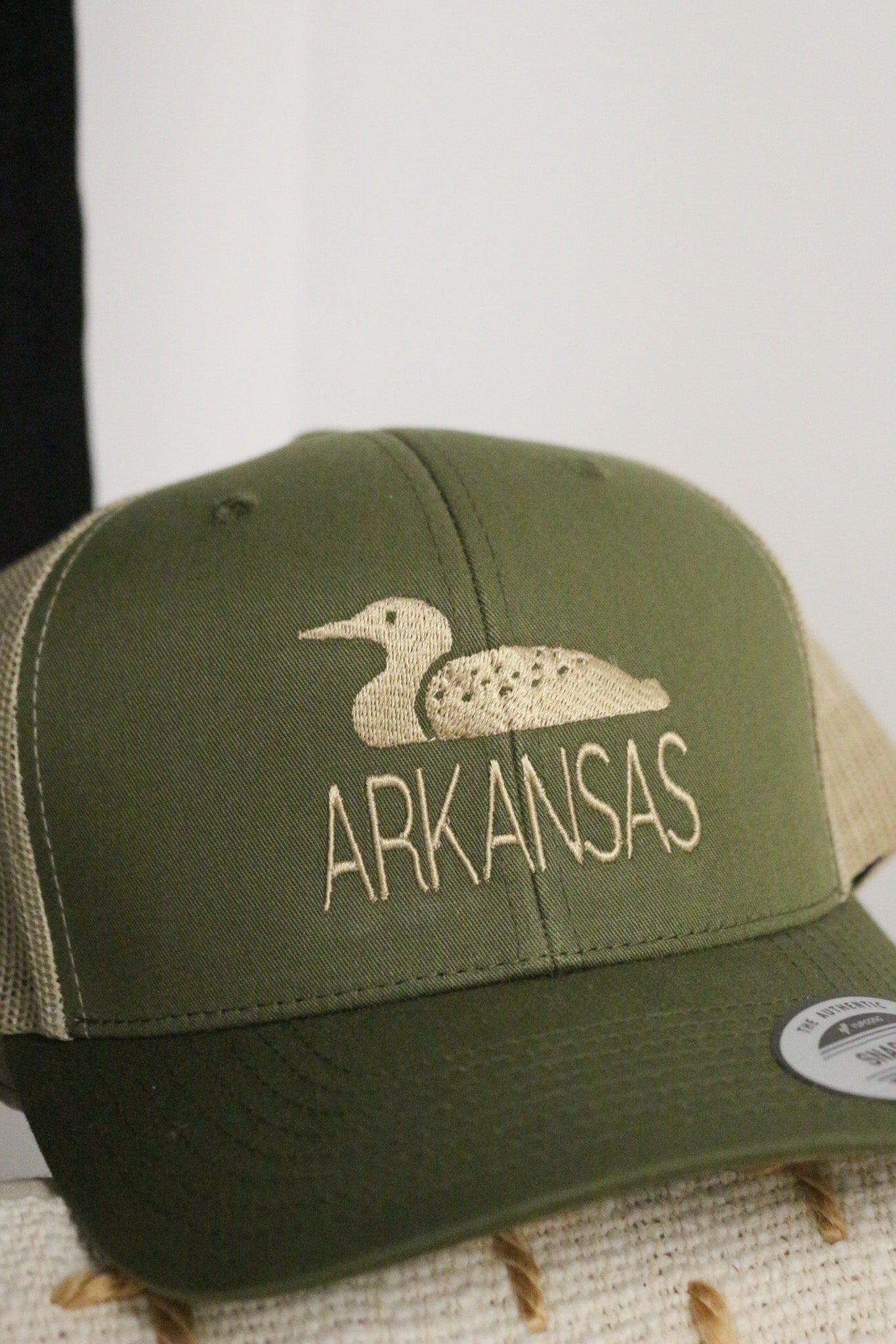 Arkansas Duck Olive Green Snapback Hat