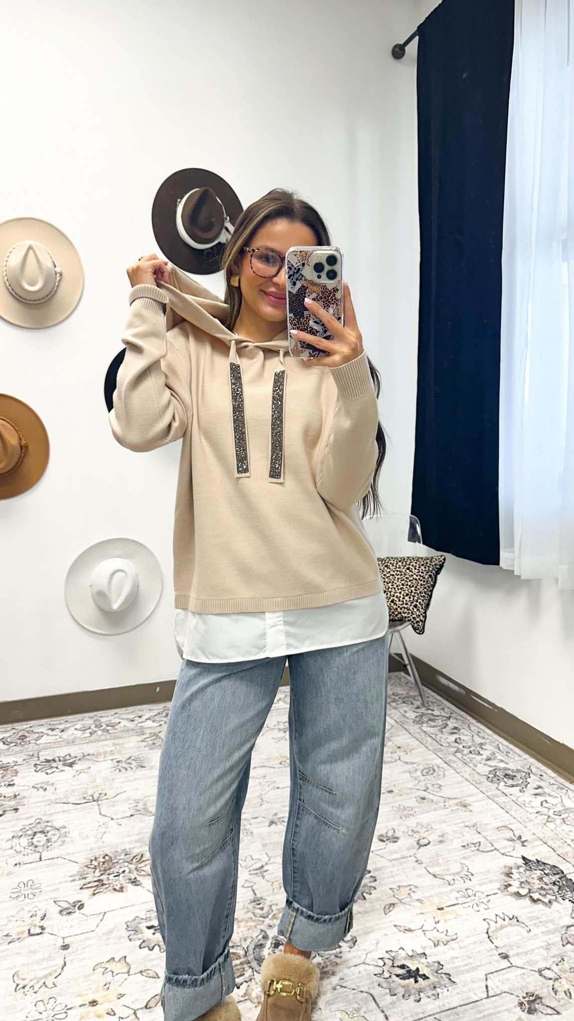 Stay Grounded Shayna Cream Hoodie