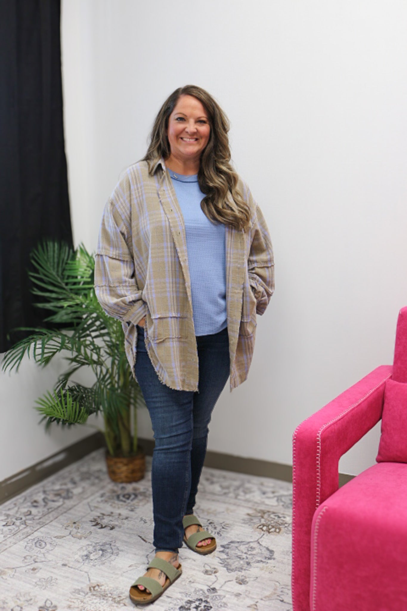 Fireplace Chats Plaid Flannel Top -2 Colors