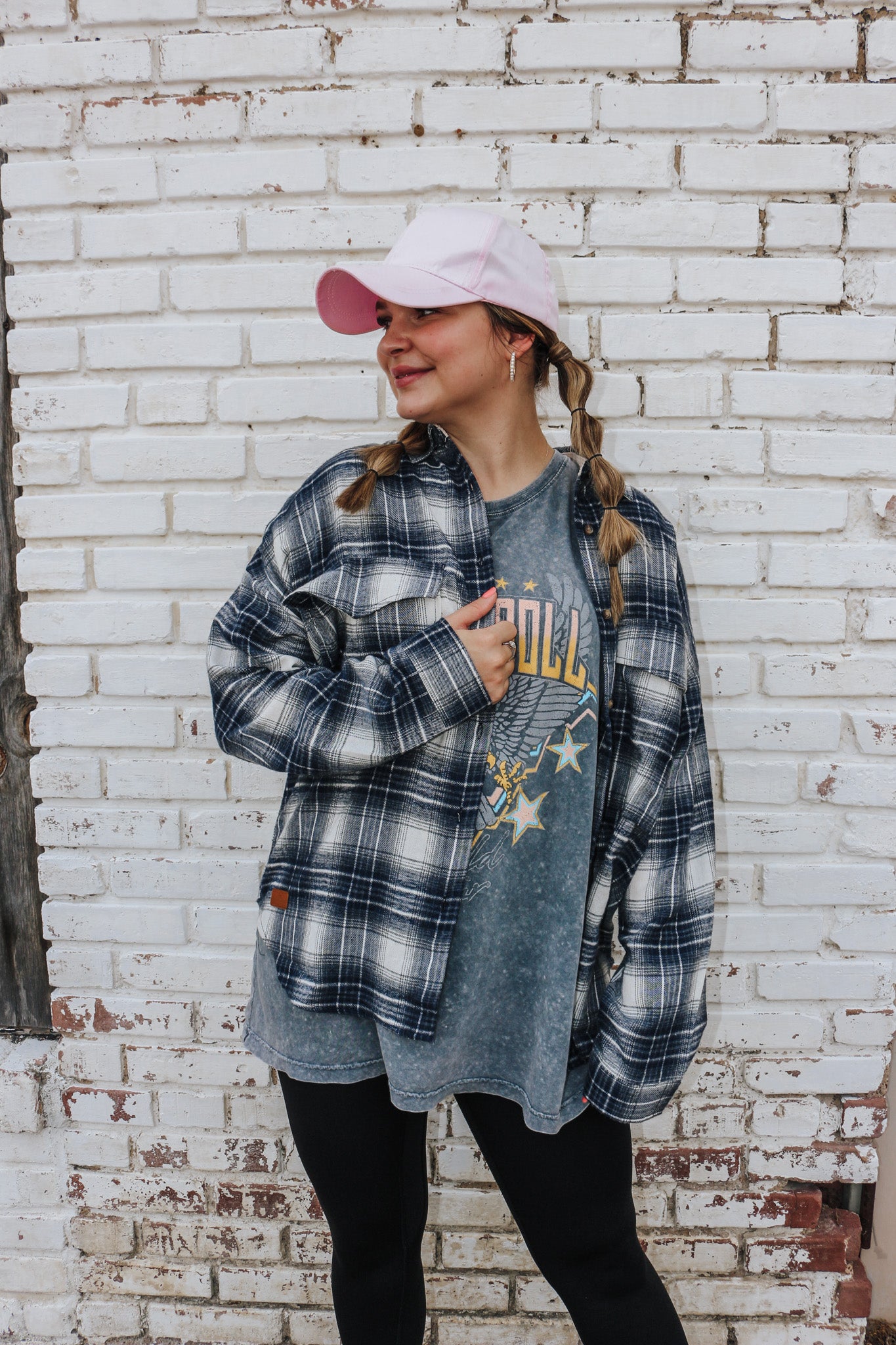 Simply Southern Denim Blue Flannel Top