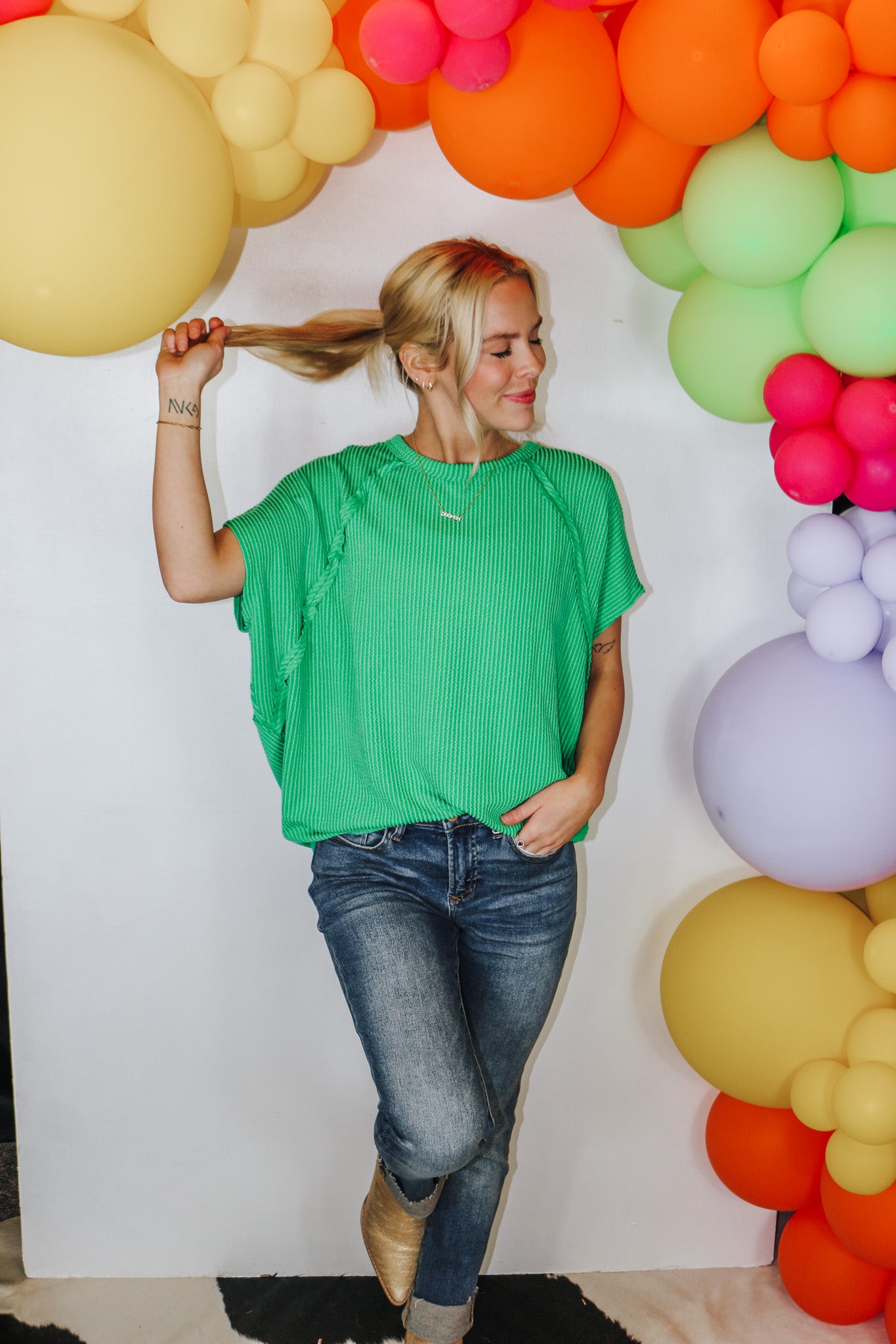 Stay Steady Kelly Green Ribbed Top