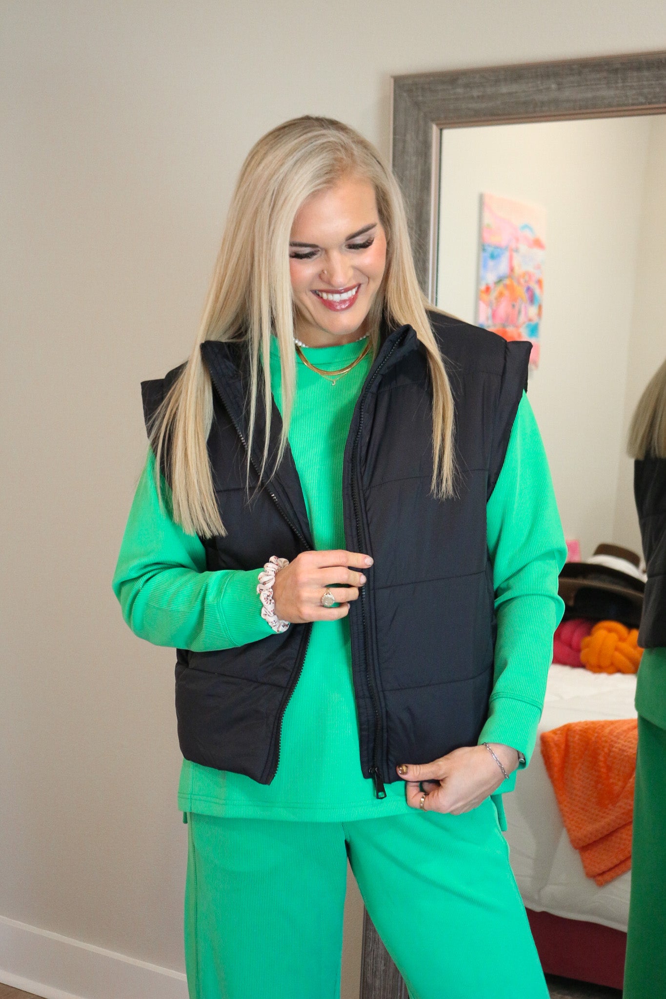 Unfolding New Chapters Oversized Black Puffer Vest