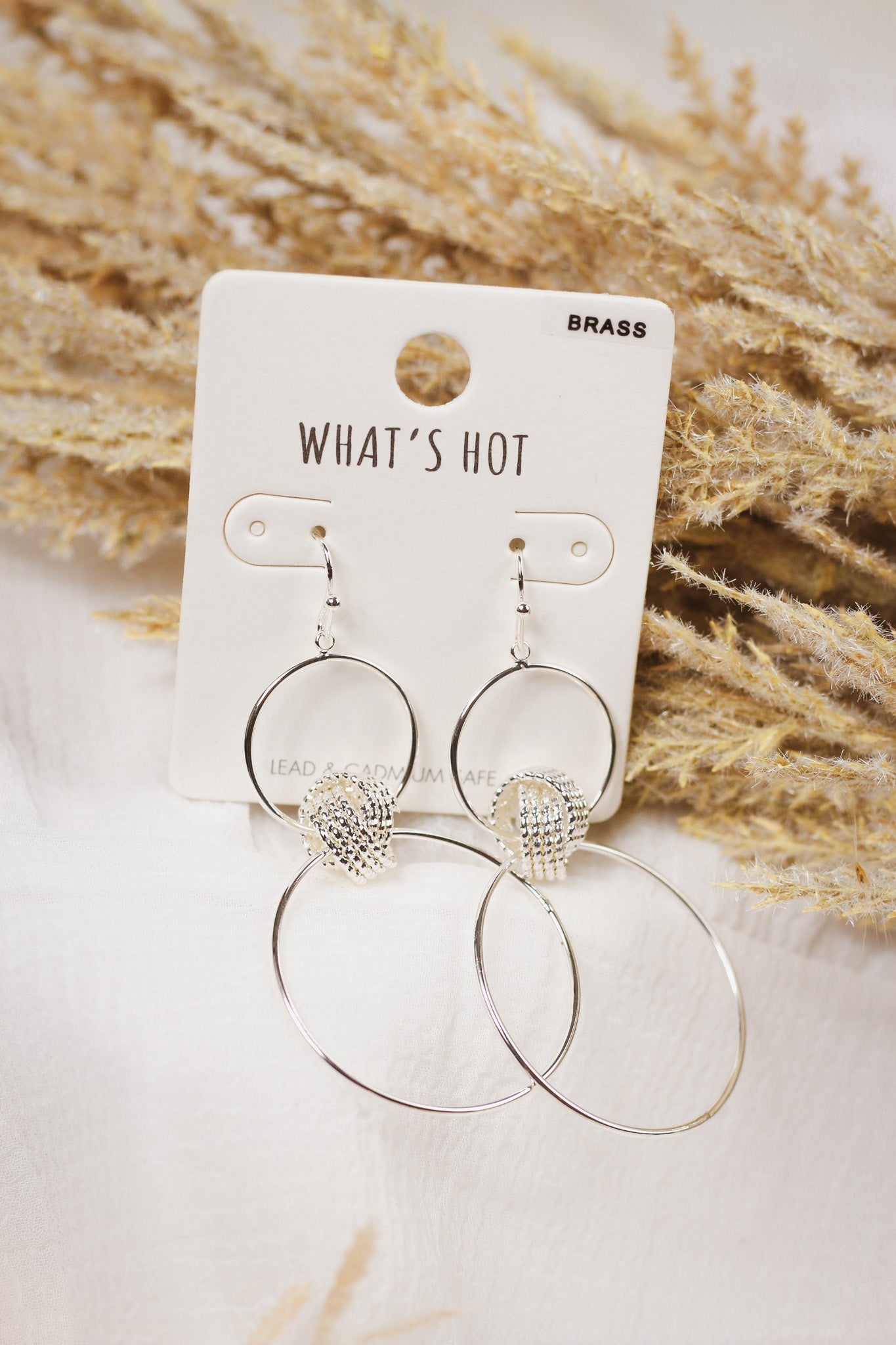 Silver Knotted Hoop Earrings