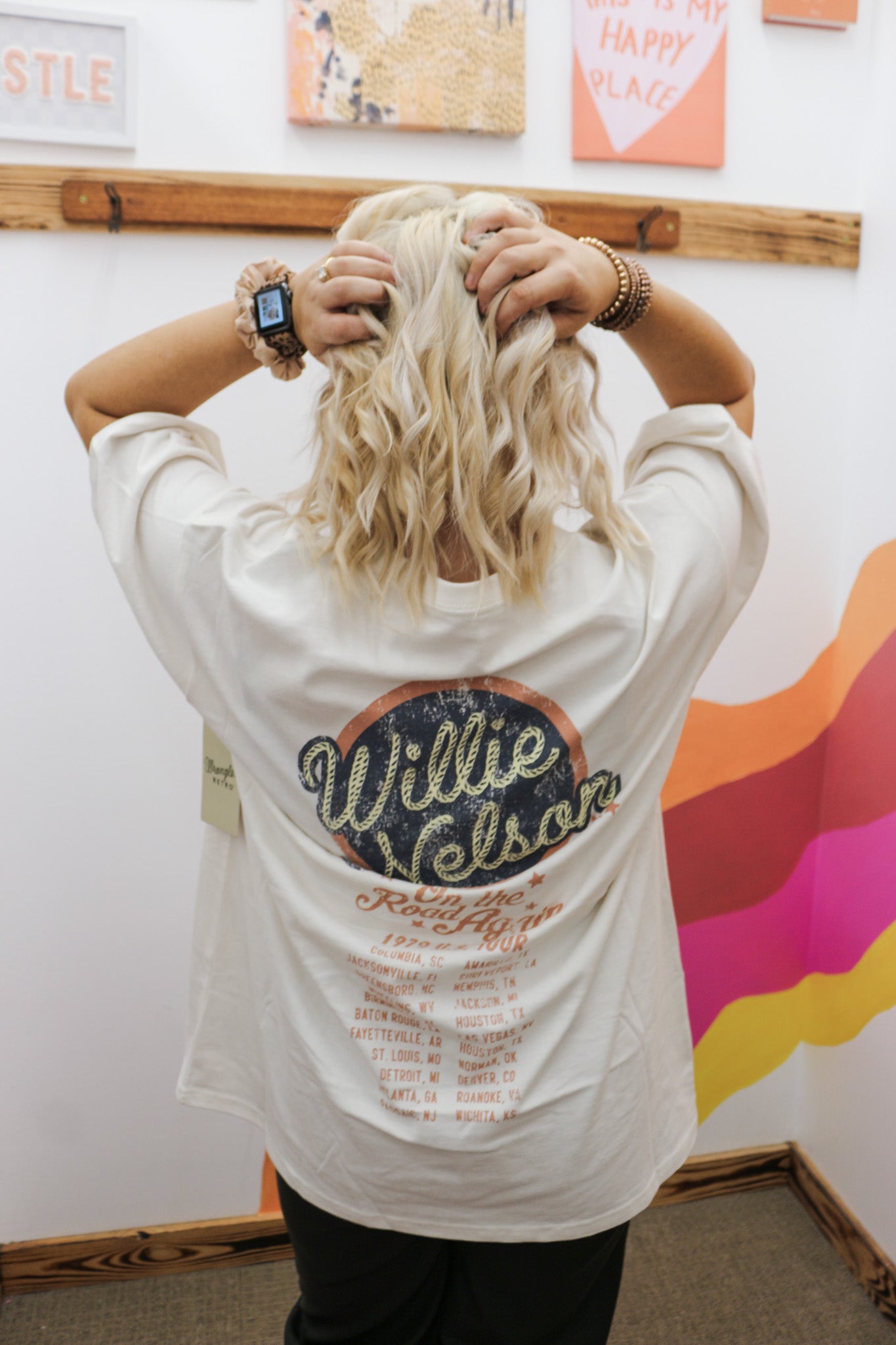 Womens Wrangler White Willie Nelson Graphic Tee