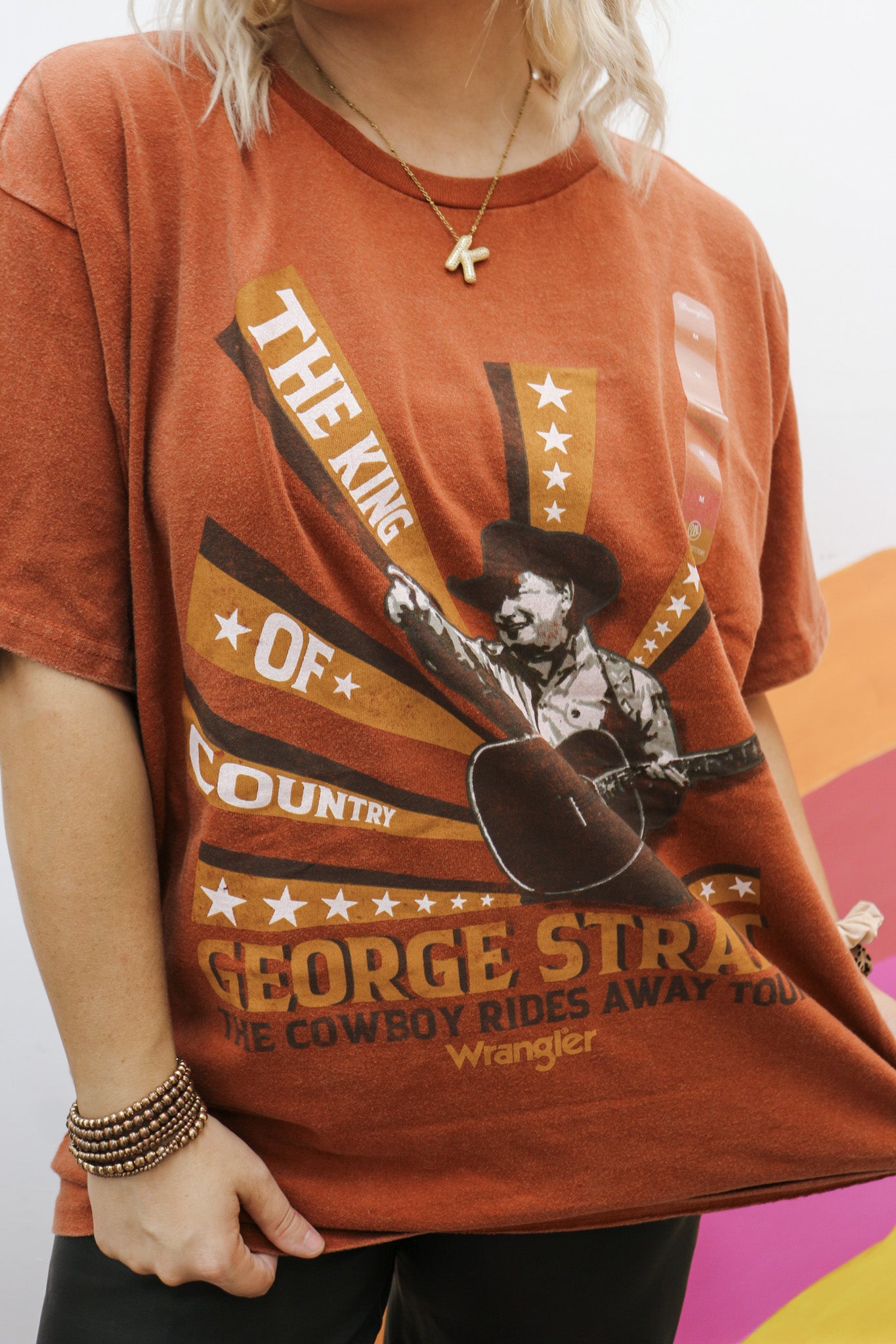 Womens Wrangler George Strait Rust Graphic Tee