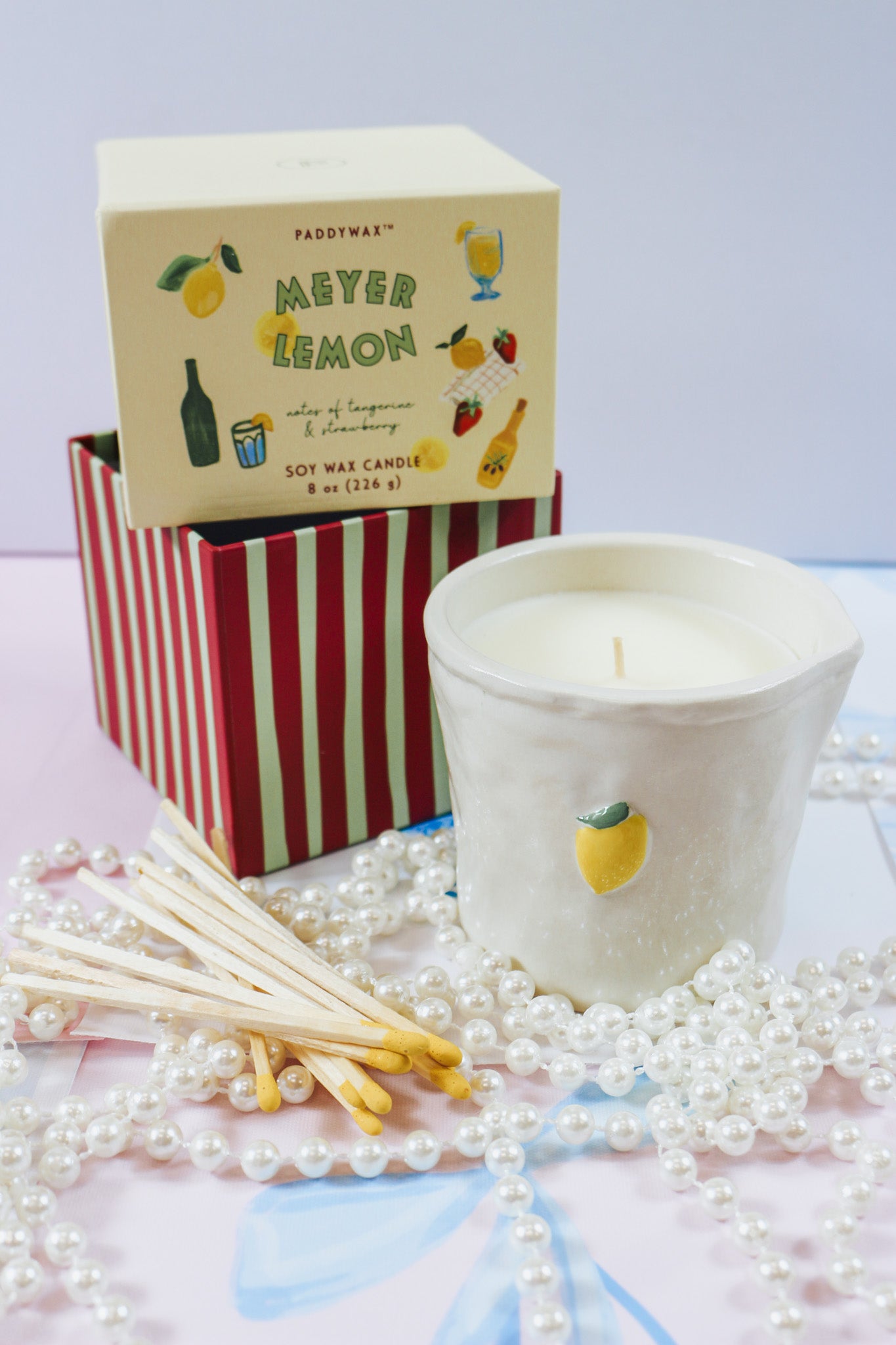 Meyer Lemon 8oz White Candle