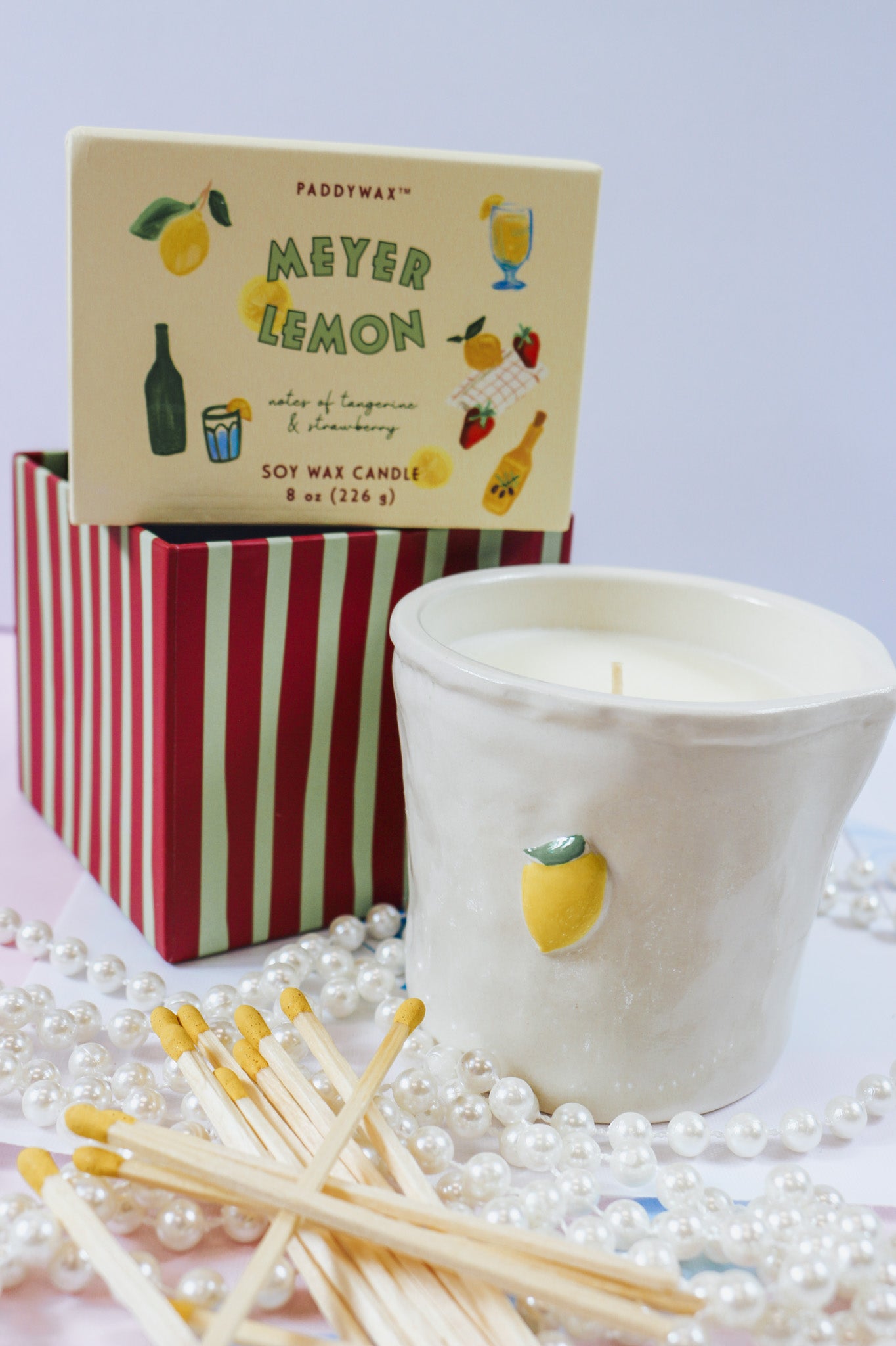 Meyer Lemon 8oz White Candle