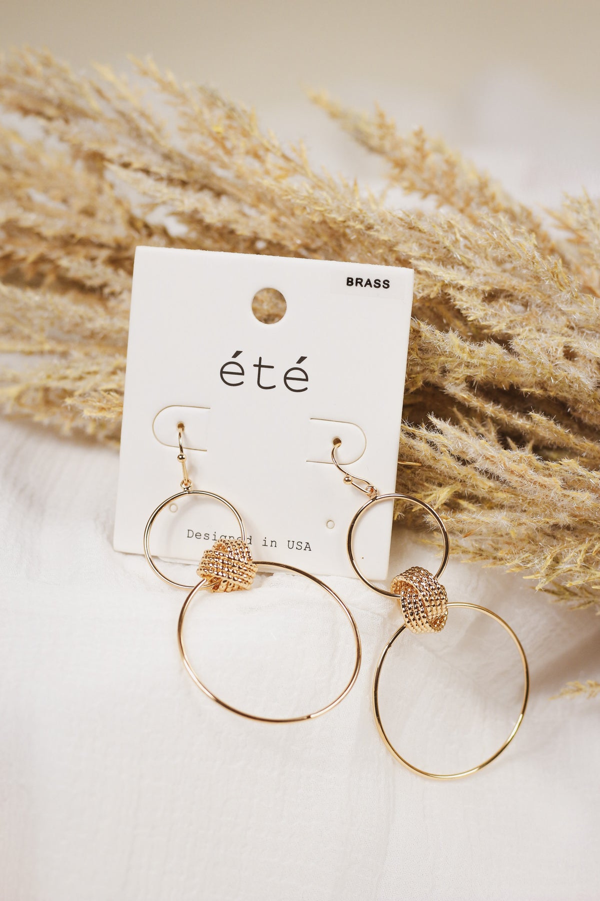 Gold Knotted Hoop Earrings
