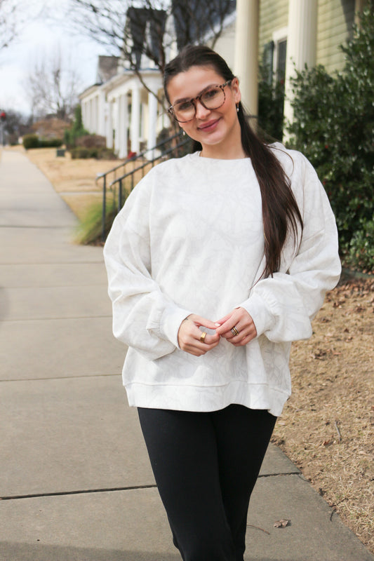 Women's Canopy Woodland White Camo Sweatshirt