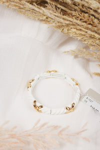 White & Gold Chunky Textured Bracelet