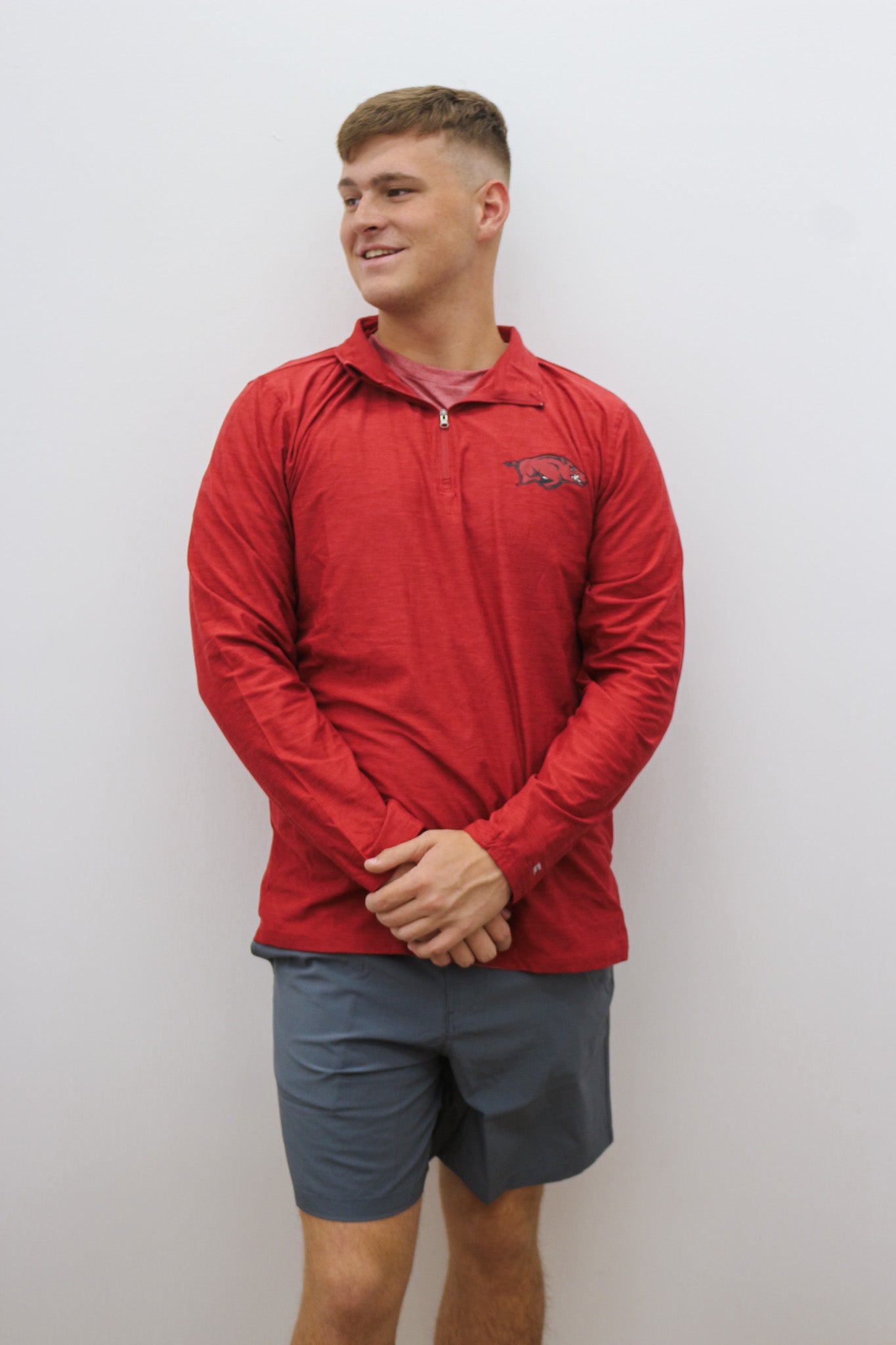 Men’s Red Arkansas Razorback Quarter Zip Pullover