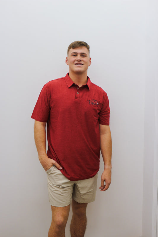 Men’s Red Arkansas Razorback Polo