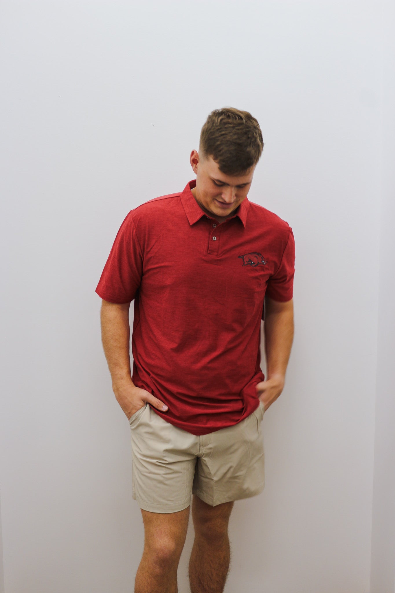 Men’s Red Arkansas Razorback Polo