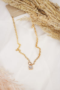 Gold Chain Clear Crystal Necklace