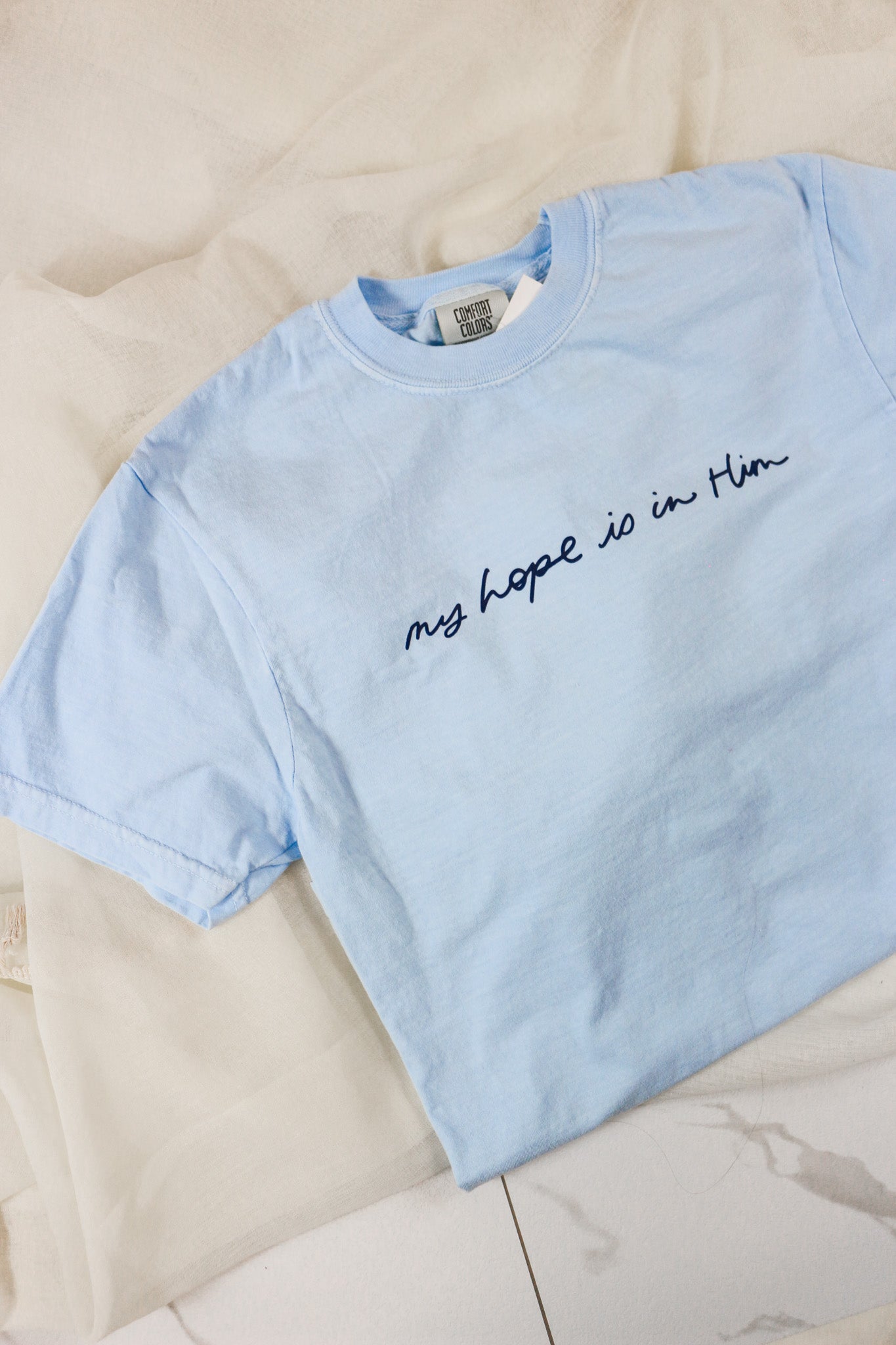 My Hope Is In Him Light Blue Graphic Tee