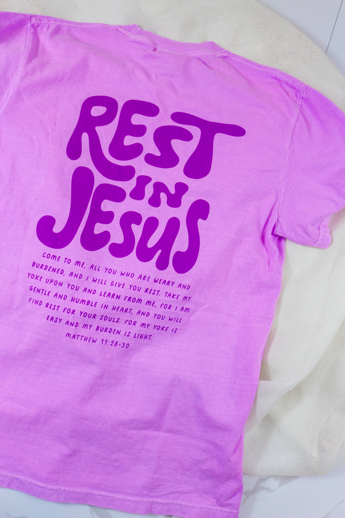 Rest In Jesus Purple Graphic Tee