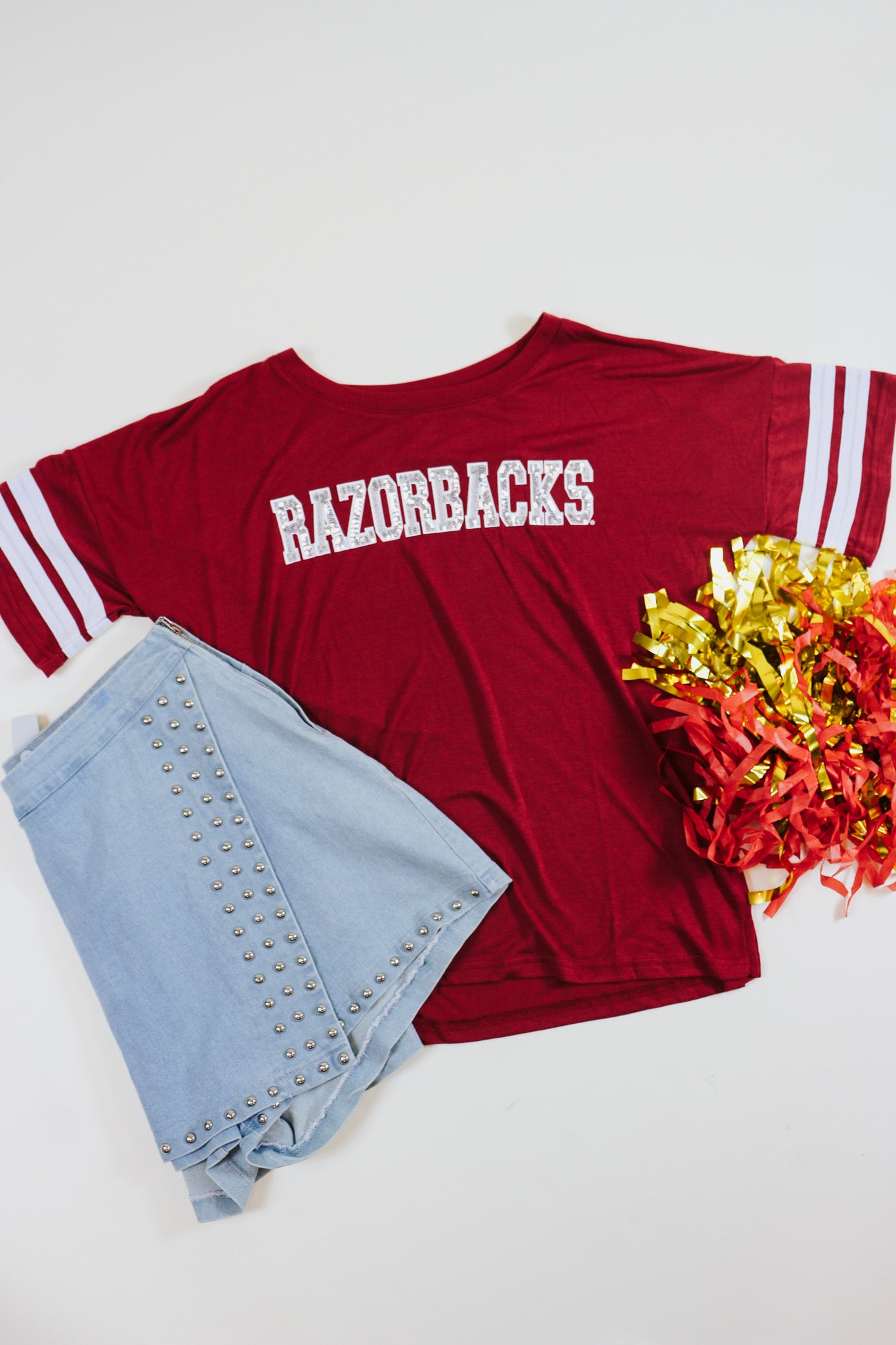 Rhinestone Razorback Red Arkansas Tee