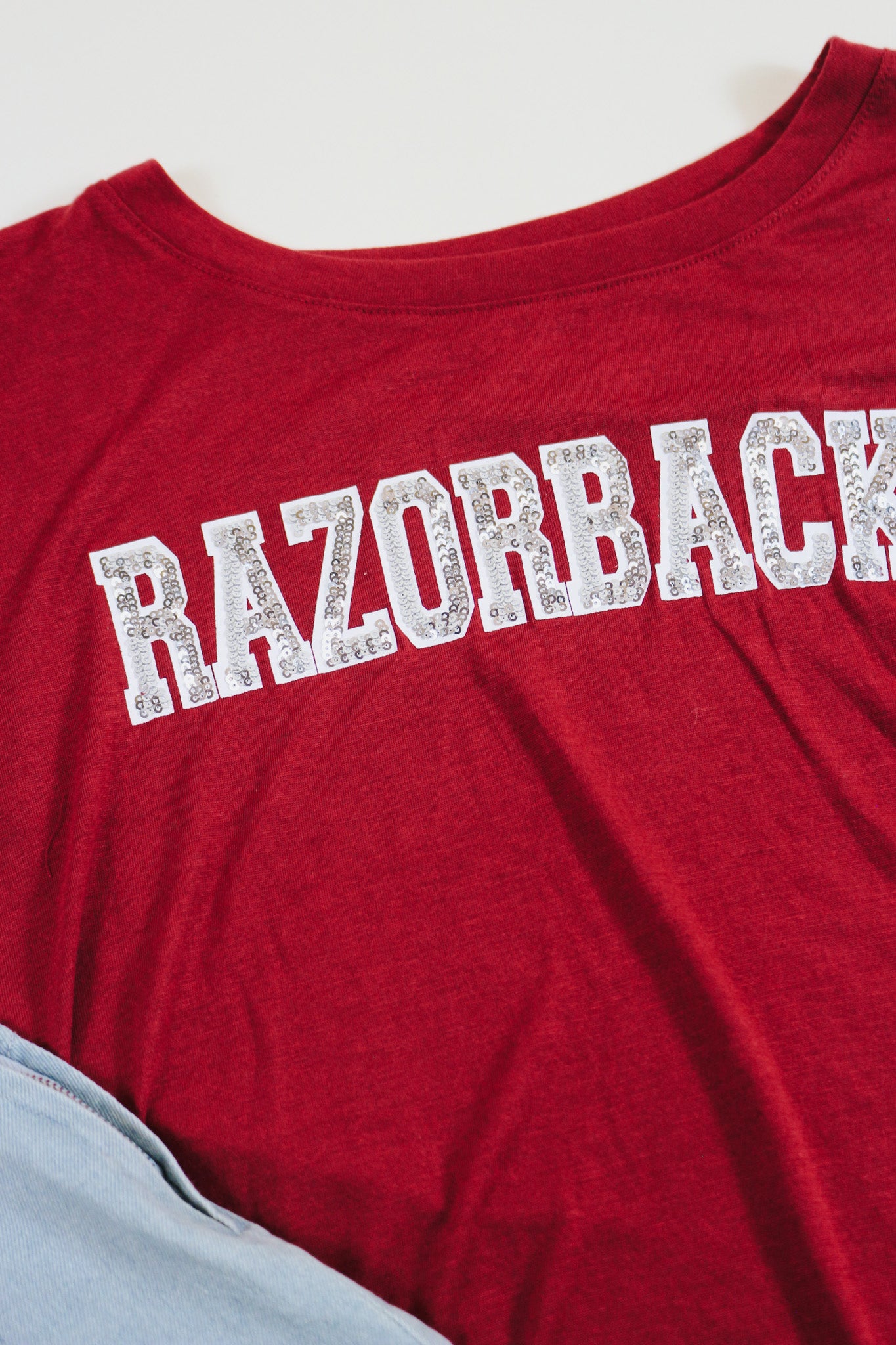 Rhinestone Razorback Red Arkansas Tee