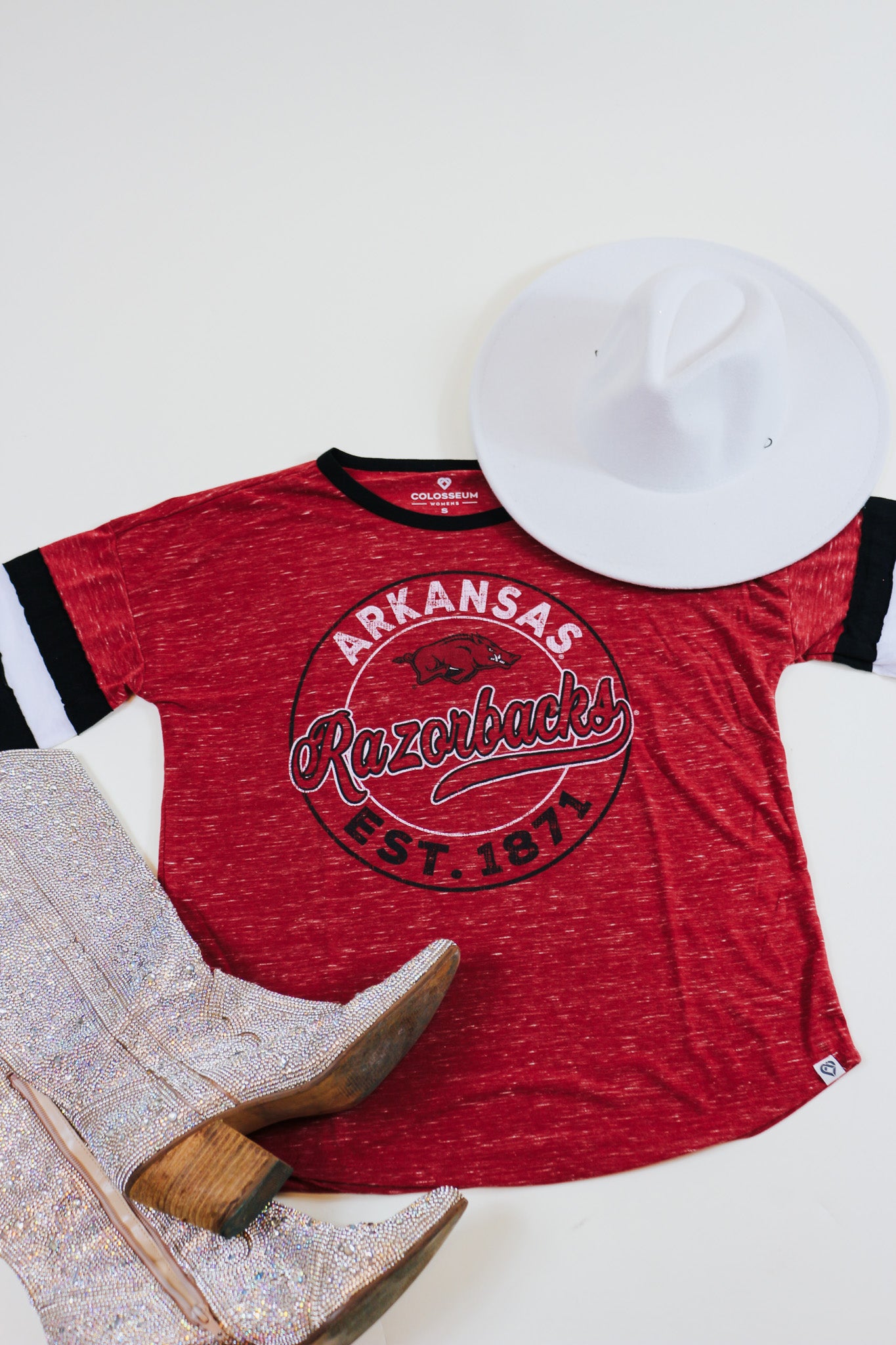 1871 Arkansas Razorback Faded Red Tee