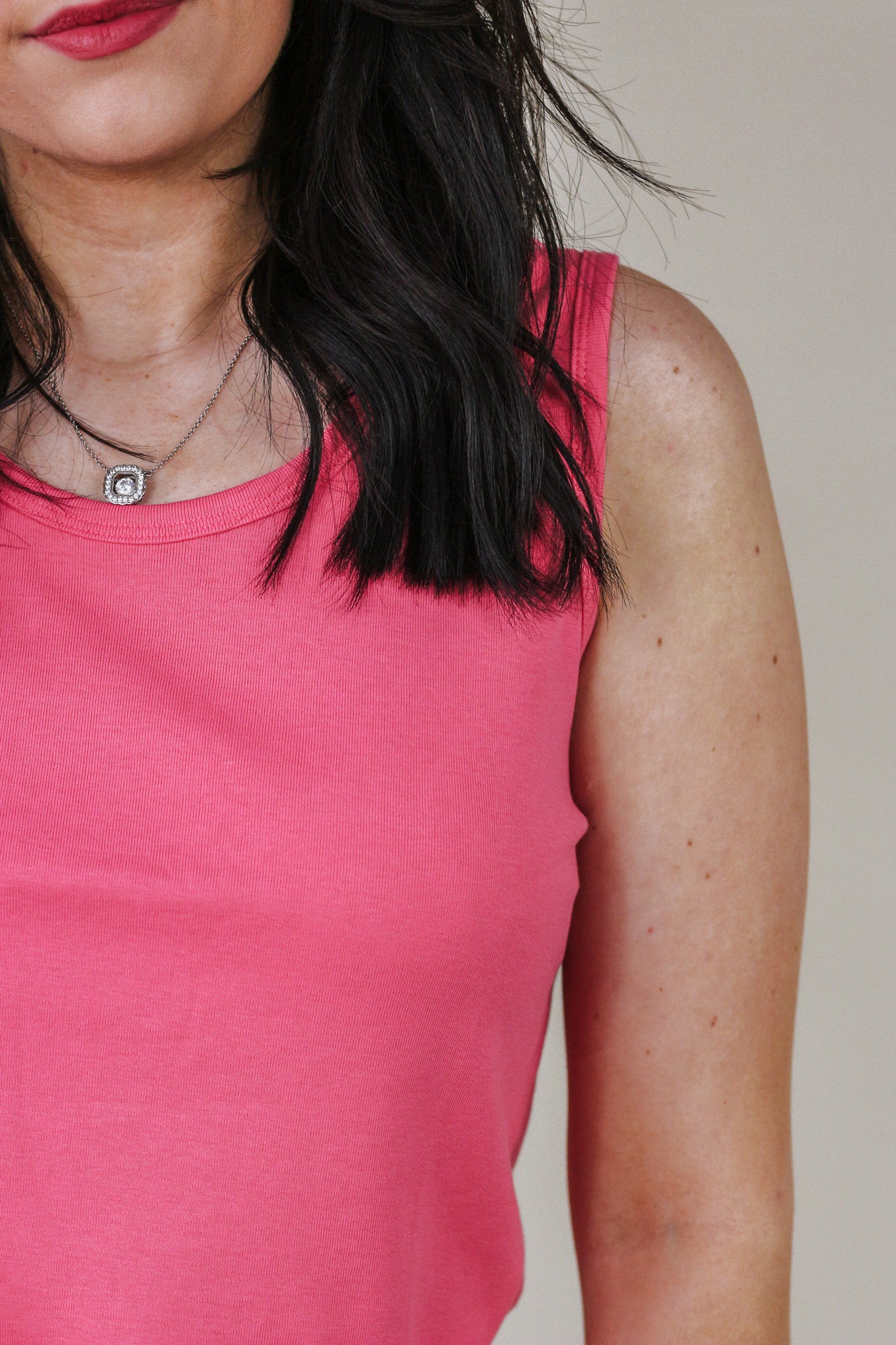 Wants And Needs Coral Ribbed Tank Top