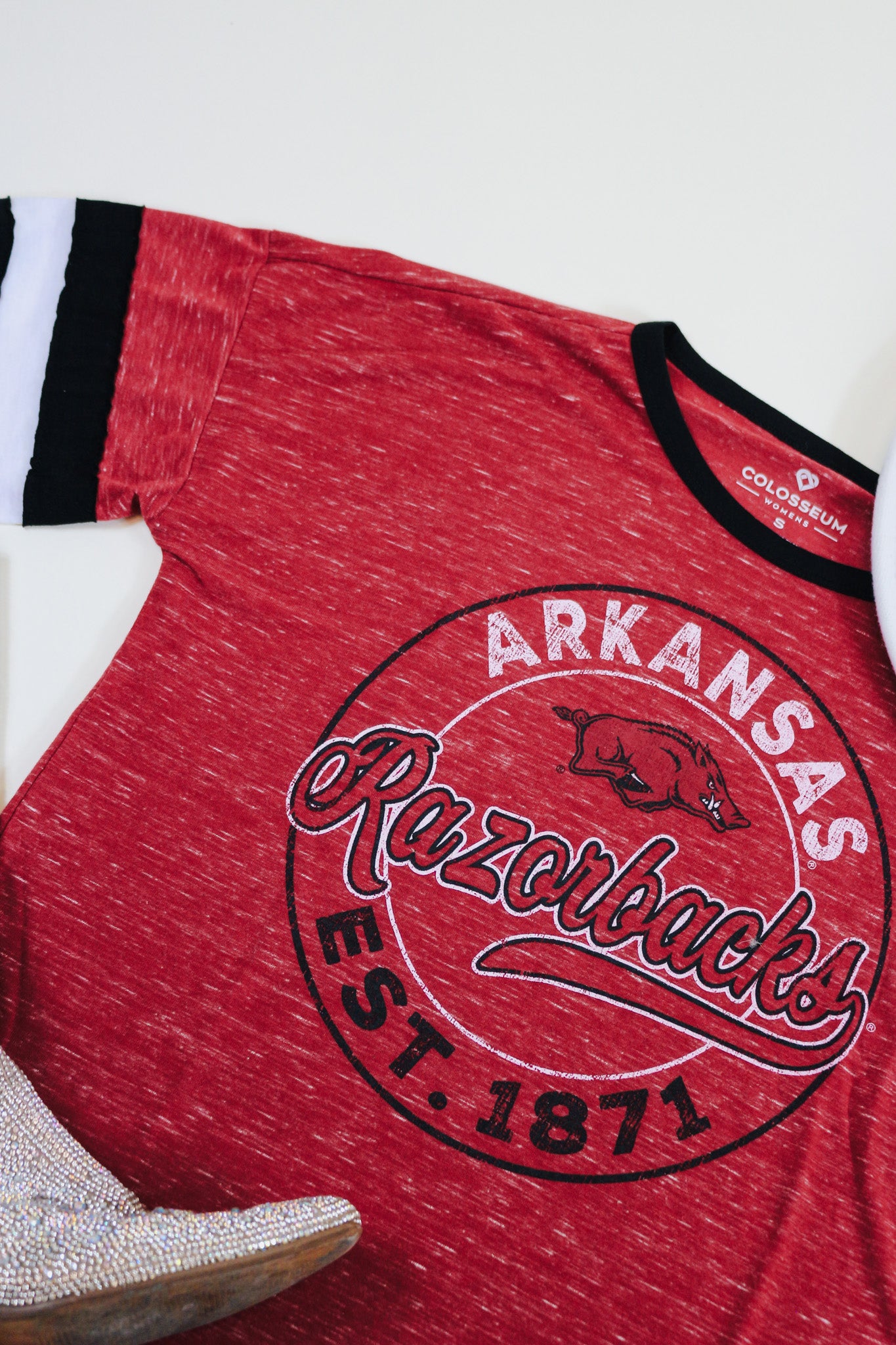 1871 Arkansas Razorback Faded Red Tee