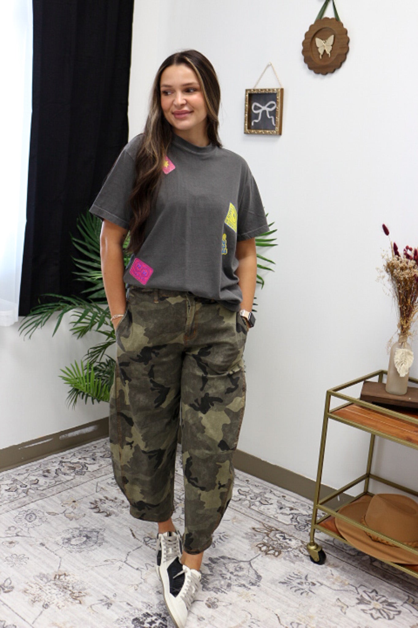 Random Things Patchwork Pepper Grey Graphic tee