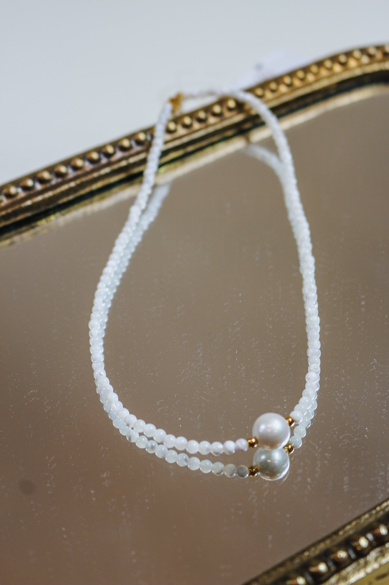 White Thin Pearls Necklace