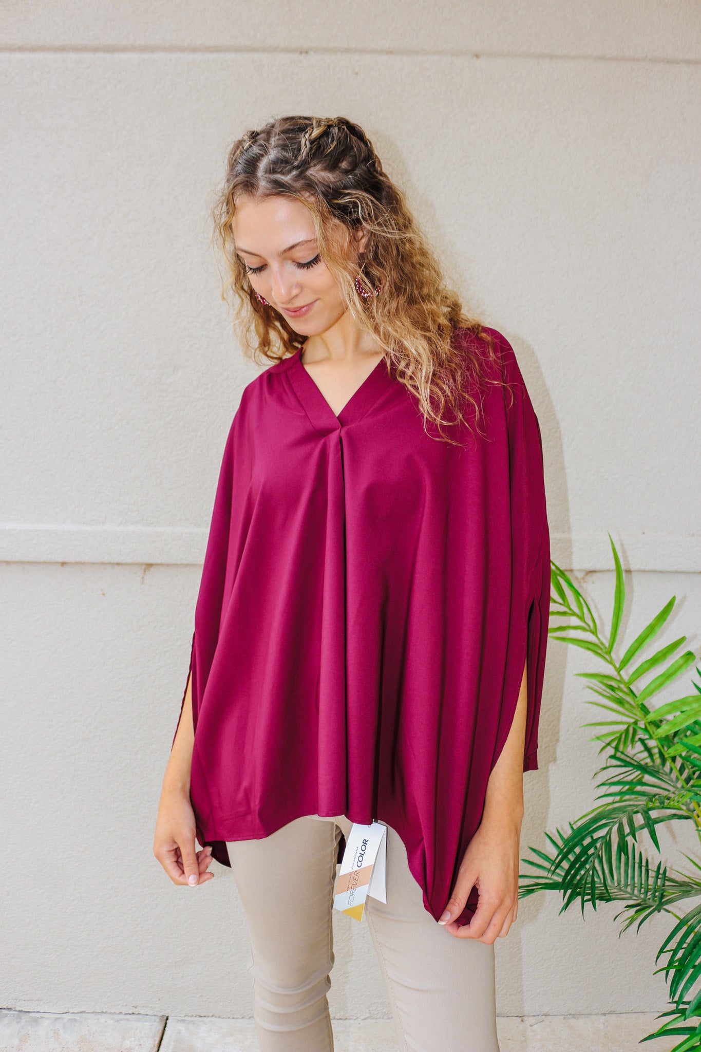 No Time For Breaks Wine Blouse