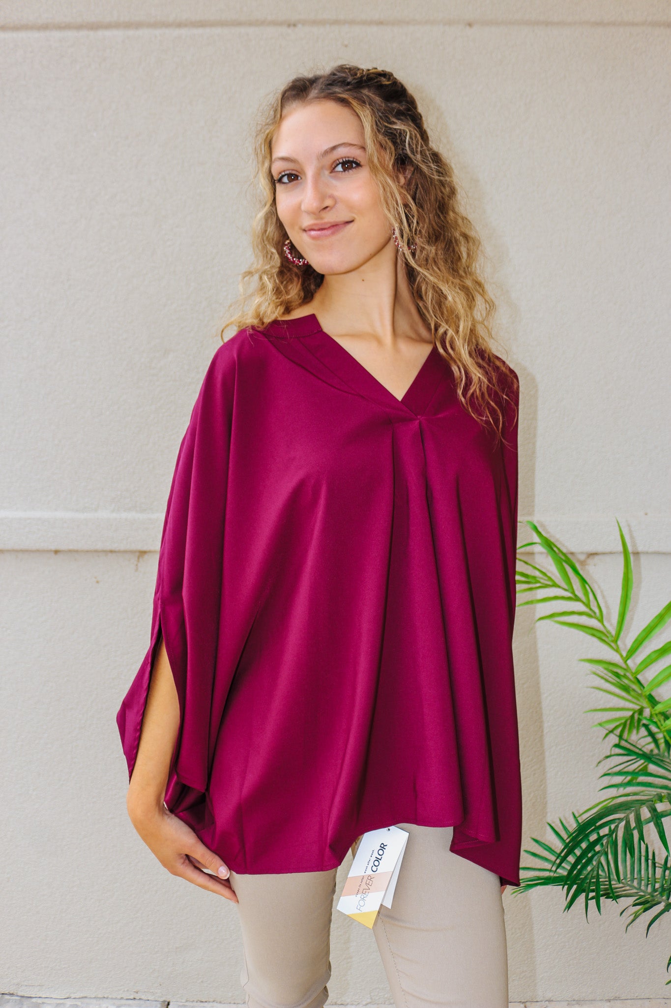 No Time For Breaks Wine Blouse