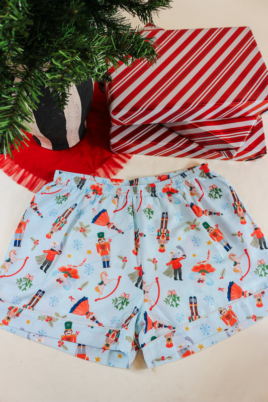 Blue Nutcracker PJ Shorts