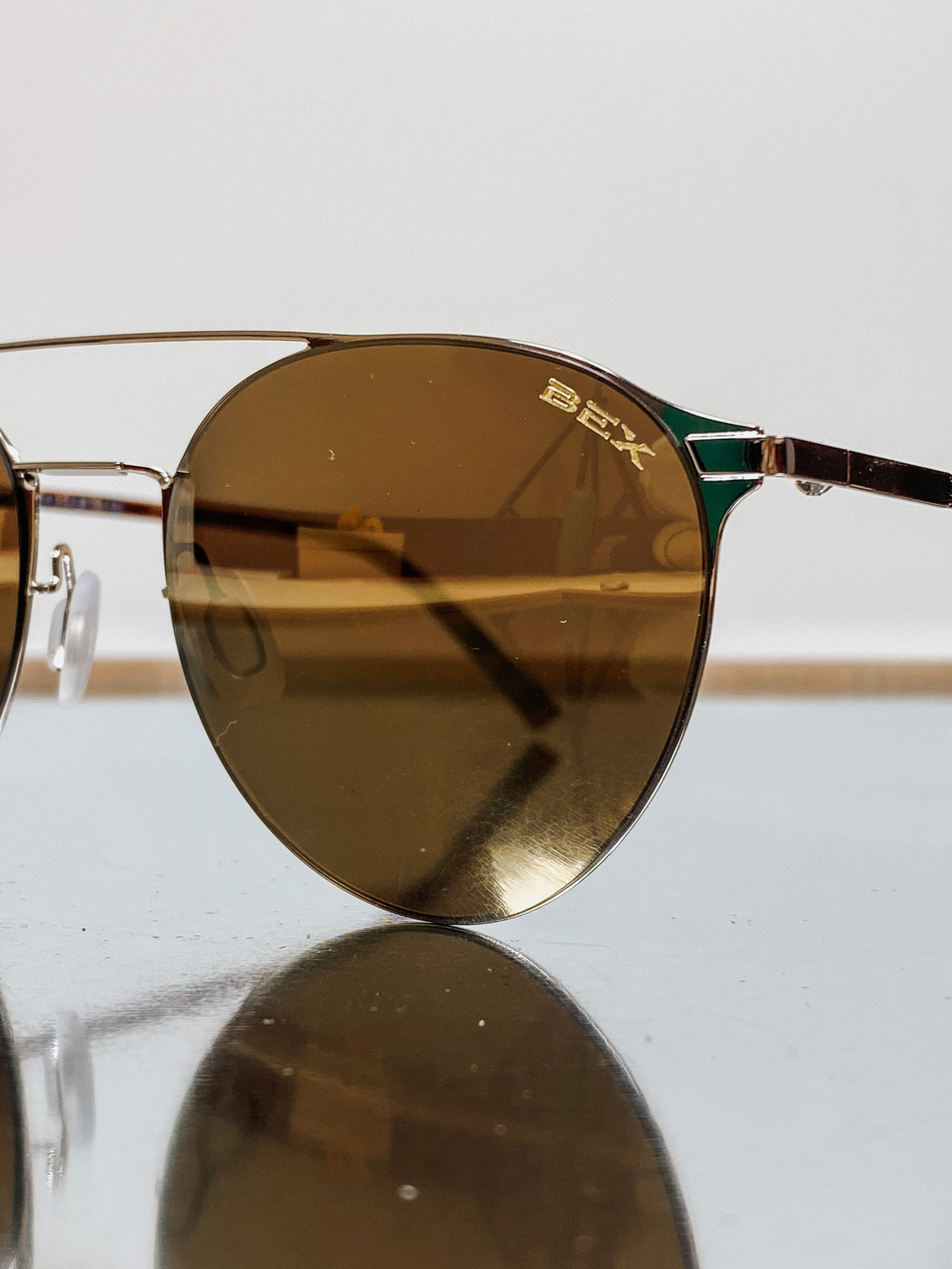 Demi Gold Brown Sunglasses