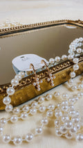 Huggie with Pearl Studded Small Cross Earrings