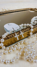 Huggie with Pearl Studded Small Cross Earrings